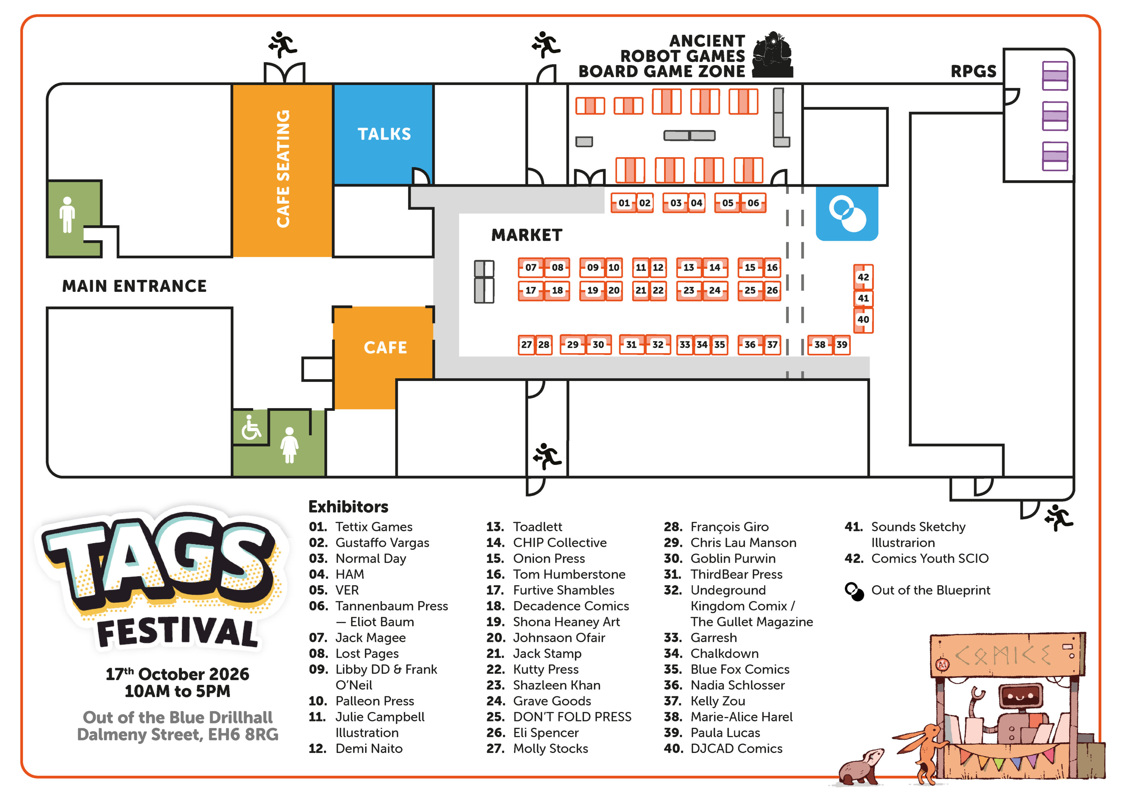 Draft layout for the TAGS Fest marketplace.