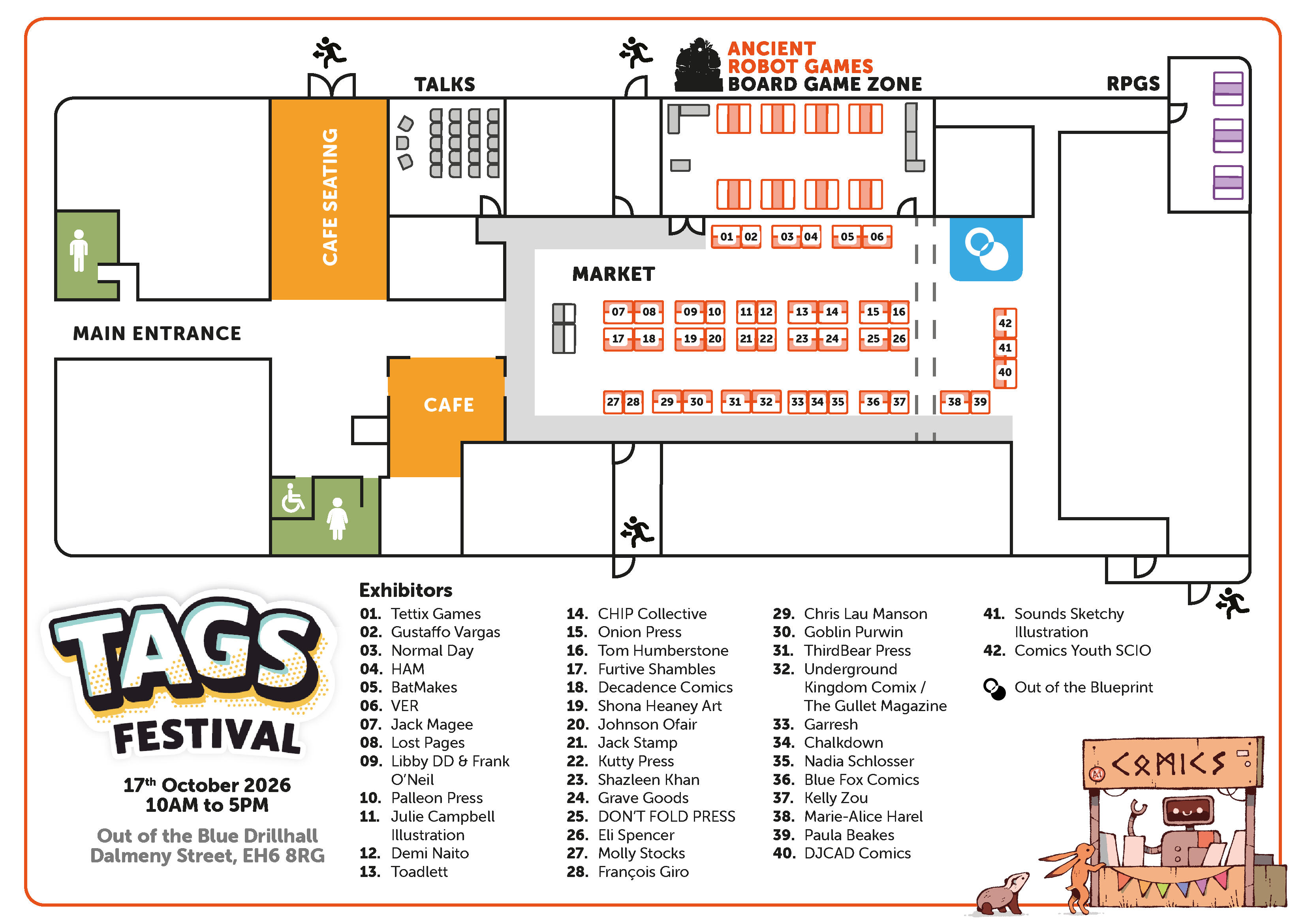 Map layout for TAGS Festival.