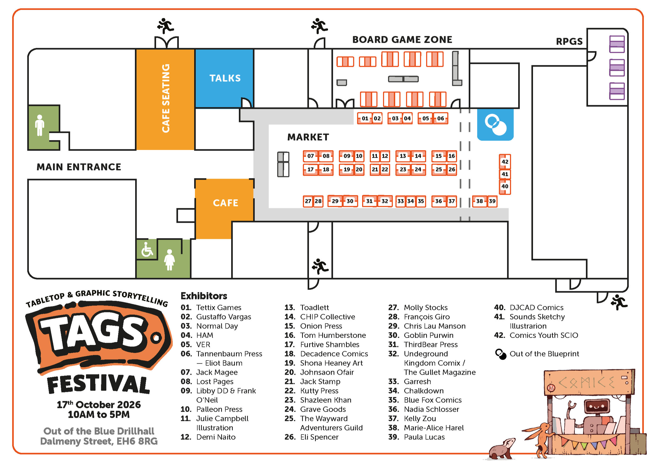 Draft layout for the TAGS Fest marketplace.