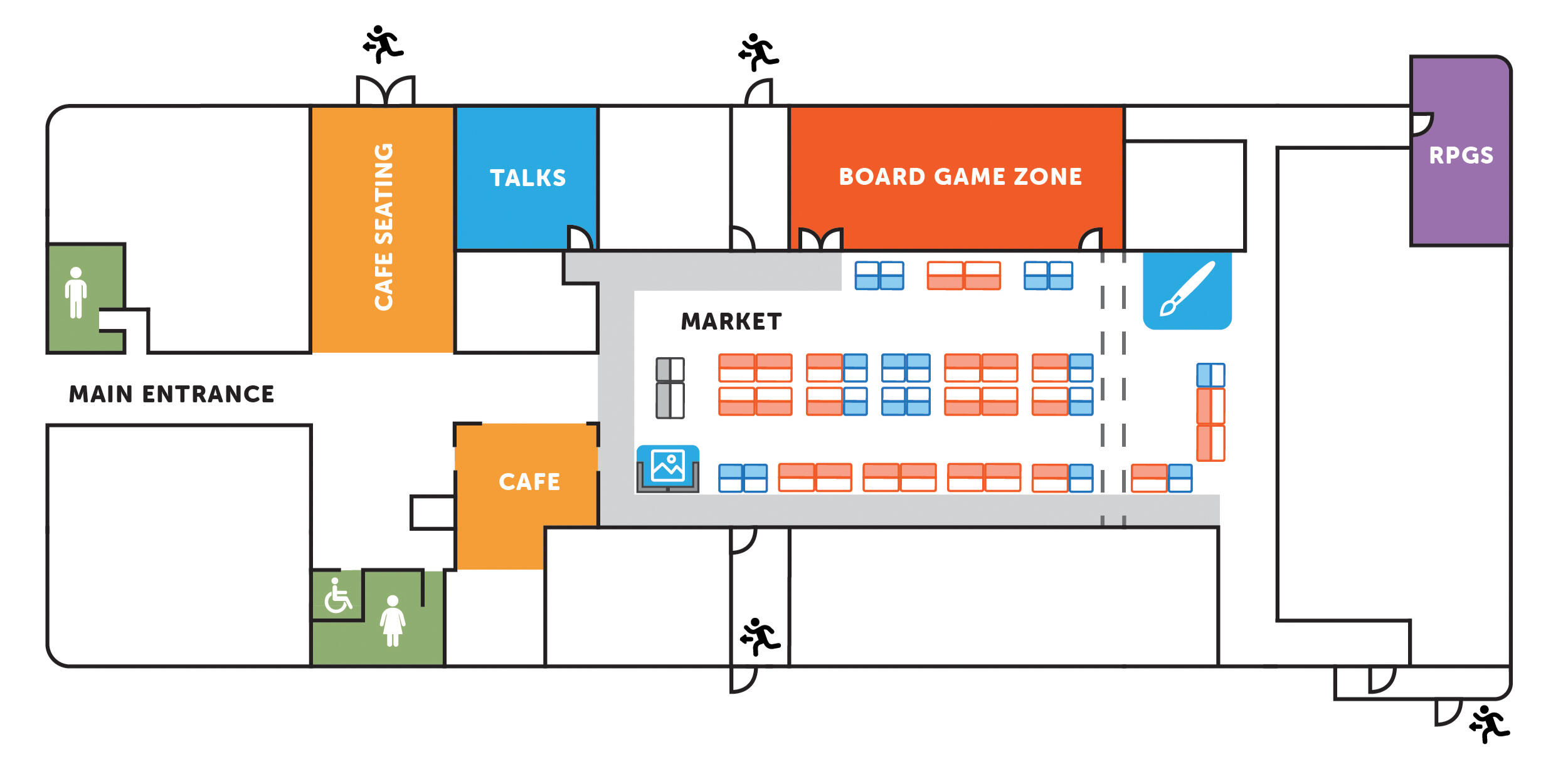 Draft layout for the TAGS Fest marketplace.