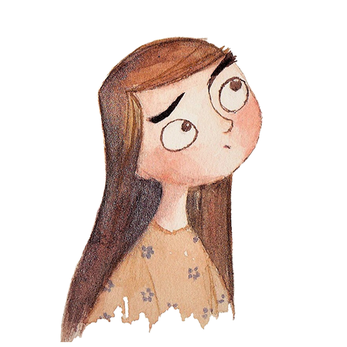 Icon for Kelly Zou, featuring a girl with long hair looking quizically upwards.