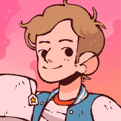 A cartoon of Jack Magee, a white man with a friendly grin, wearing a sports blazer and hoisting a large mug of tea.